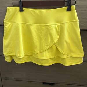 Athleta Bright neon Yellow Layered scalloped Skirt